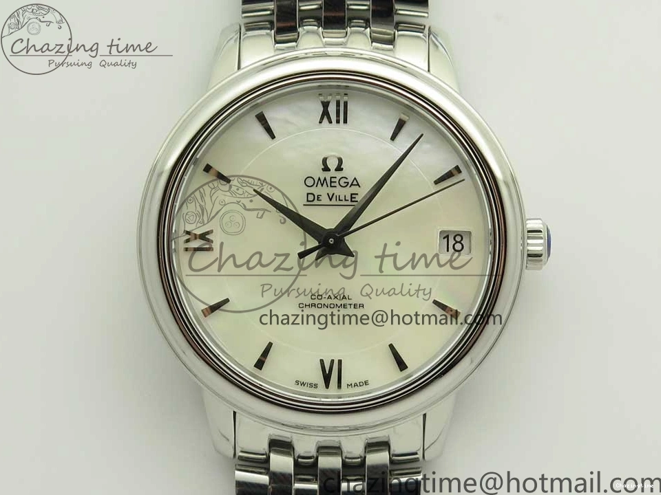 0227 BestValue De Ville Prestige Ladies 32.7mm SS MKF 1:1 Best Edition White Dial SS Markers on SS Bracelet MIYOTA 7971